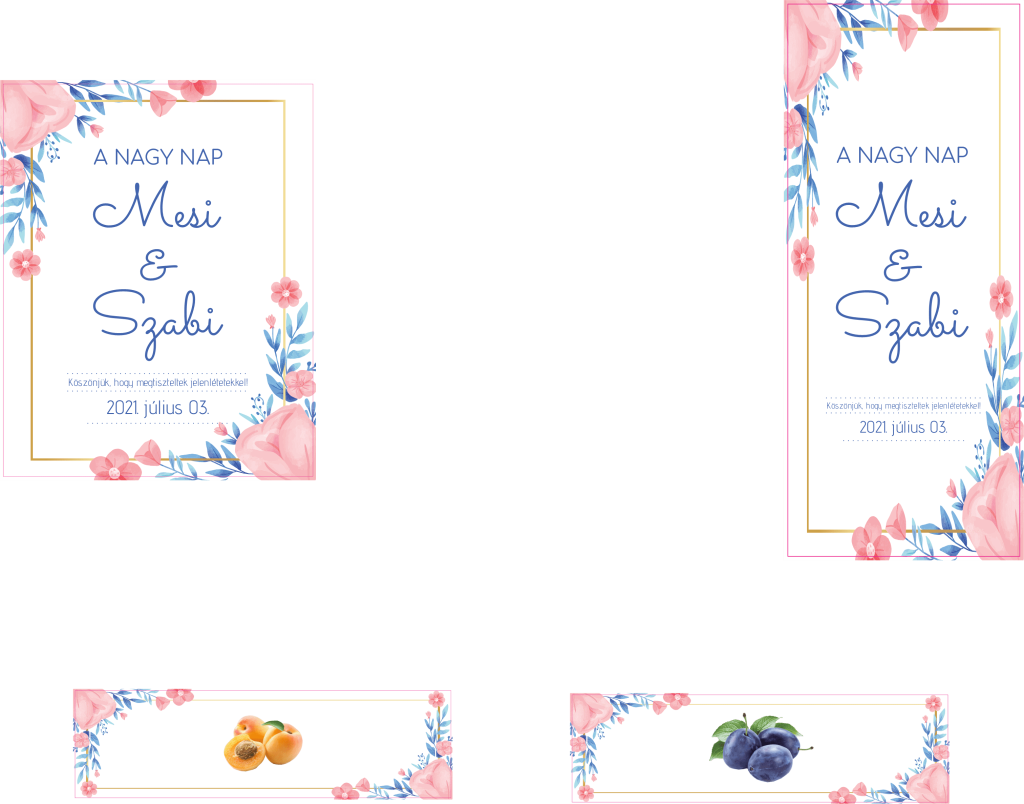 Pálinkás címke a párok nevével