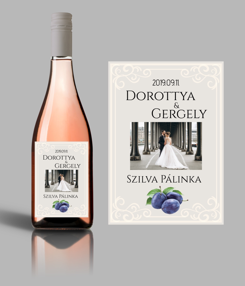 Esküvői címke saját képpel