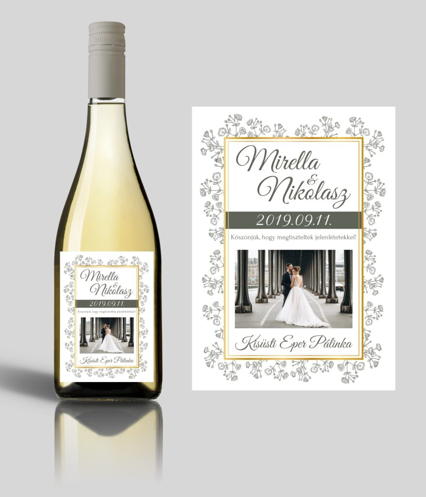 Saját képes esküvői címke
