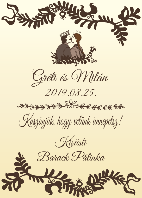 Arany esküvői címke