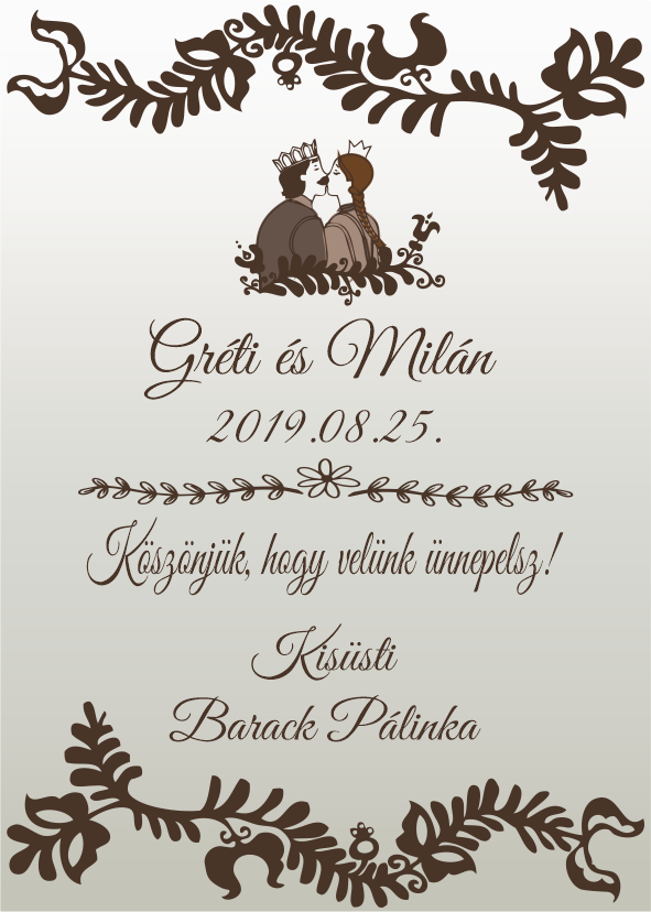 Ezüst esküvői címke