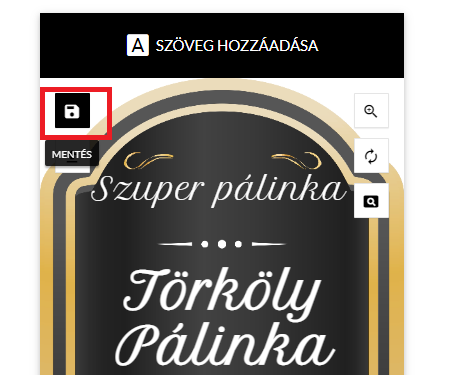 Szuper Pálinka egyedi tervezésű címke