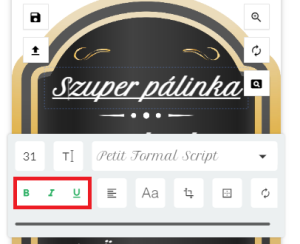 Pálinkás üveg címke tervező
