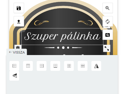 Pálinkás címketervező beállításai