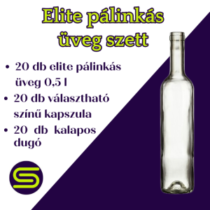 20 db-os Elite pálinkás üveg szett 0,5 liter