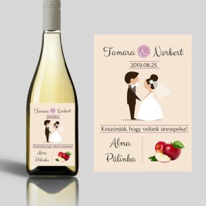 Fancy esküvői címke