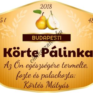 Amber körte pálinkás címke
