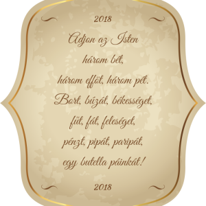 Gusta pálinkás hát címke szöveggel