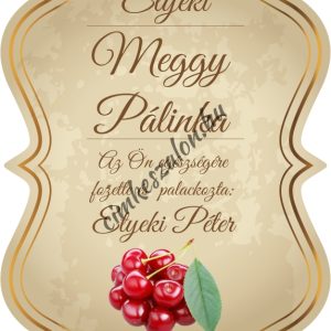Gusto meggy pálinkás címke