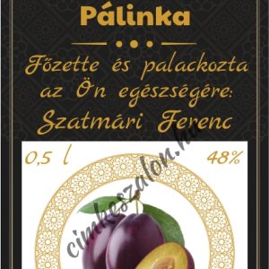 Inside szilva pálinkás címke előlap