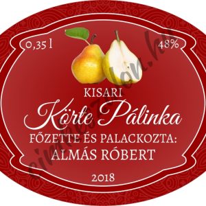 Intenso pálinkás címke előlap