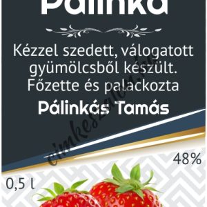 Joy szamóca pálinkás címke