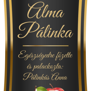 Noir előlapi pálinkás címke