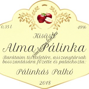 Oasis alma pálinkás címke
