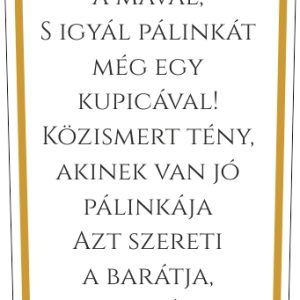 Queen szöveges pálinkás hát címke