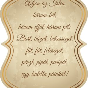 Gusto pálinkás hát címke szöveggel