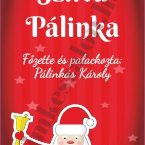 Santa karácsonyi pálinkás címke