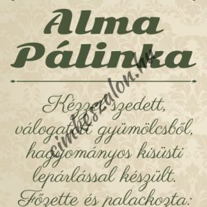 Smooth pálinkás címke előlap - szöveggel