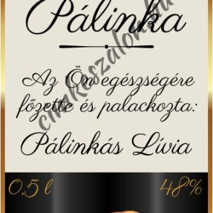Wonder pálinkás címke előlapja